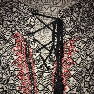 Gibson Latimer Tops - Short sleeve lace up front top Gibson Latimer Tops - Short sleeve lace up front top